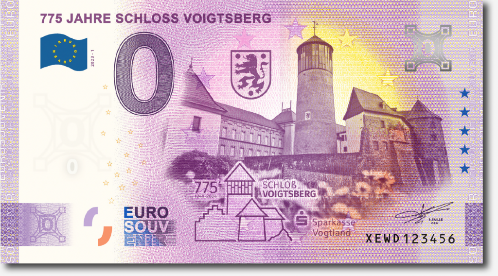 0 EURO Schein Limitierte 775 Jahre Auflage 775 Jahre Schloß Voigtsberg